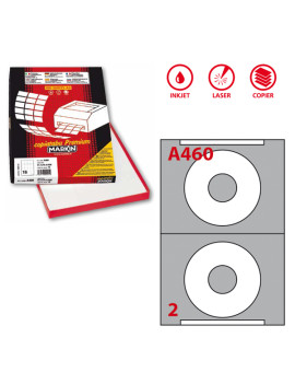 Etichette Adesive Rotonde A460 Markin - 114,5 mm - 210A460 (Bianco Conf. 100)