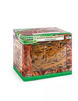 Elastici in Gomma Naturale Lebez - 500 g - Assortiti - 75012 (Ambra)