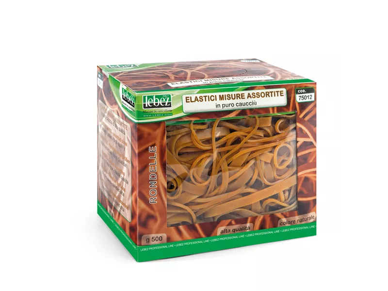 Elastici in Gomma Naturale Lebez - 500 g - Assortiti - 75012 (Ambra)