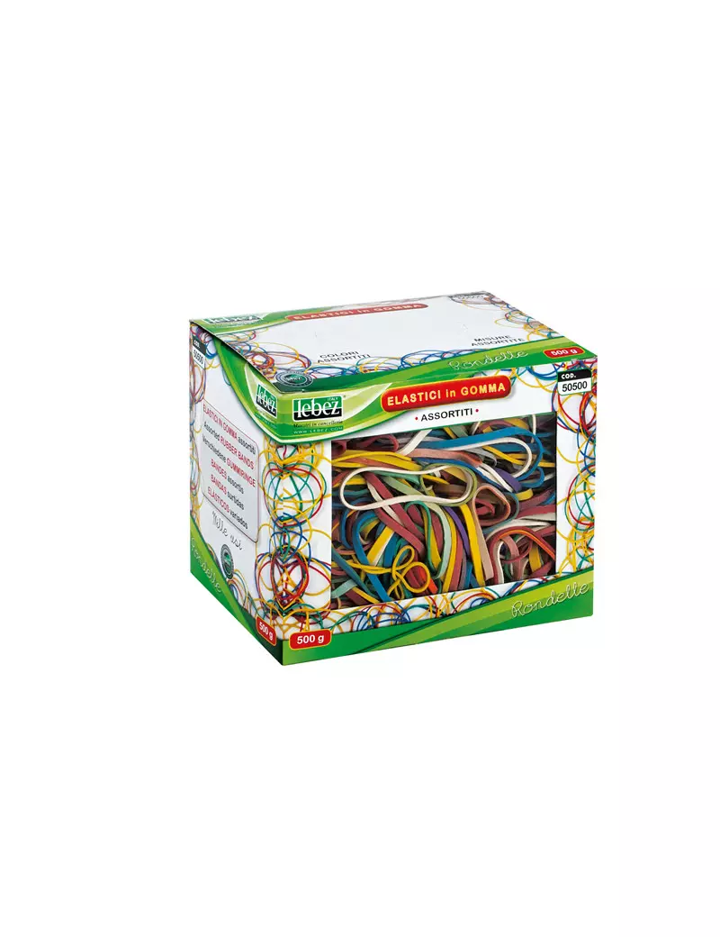 Elastici Colorati Lebez - 500 g - Assortiti - 50500 (Assortiti) Elastici Colorati Lebez - 500 g - Assortiti - 50500 (Assortiti)