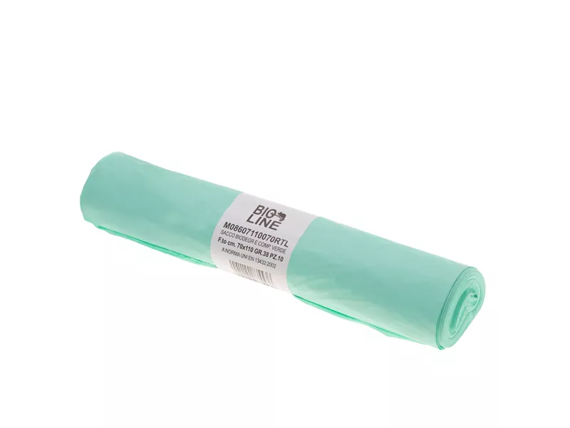 Sacco Immondizia Bio - 70x100 cm - 110 Litri - M086070110070RTL (Verde Conf. 10)