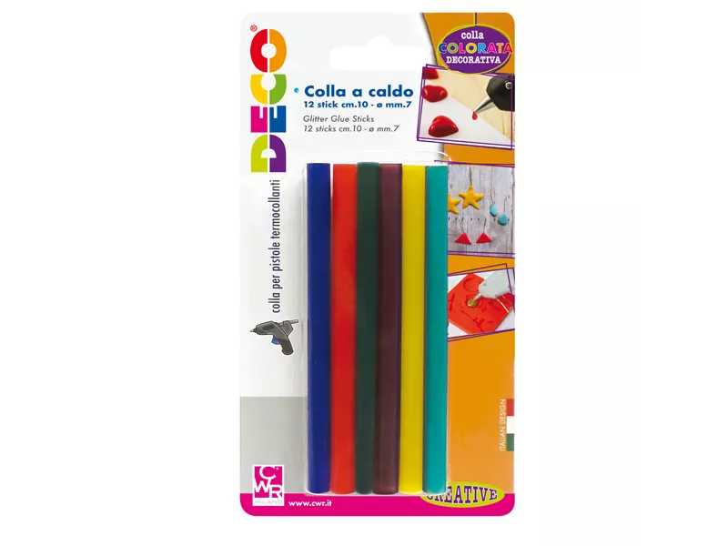 Colla Termofusibile in Stick Deco CWR - 10 cm - 12070 (Assortiti Conf. 12)