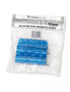 Blister in Plastica per Monete Holenbecky - 10 Centesimi - 40 Monete - 8003/20 (Blu Conf. 20)
