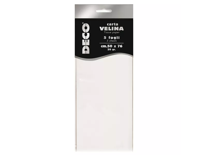 Carta Velina Deco CWR - 50x76 cm - 12283/01 (Bianco Conf. 5)