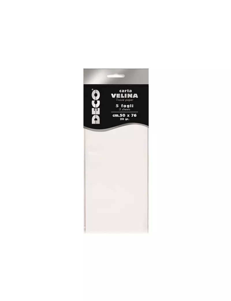 Carta Velina Deco CWR - 50x76 cm - 12283/01 (Bianco Conf. 5) Carta Velina Deco CWR - 50x76 cm - 12283/01 (Bianco Conf. 5)