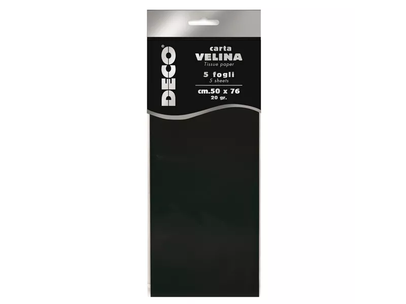 Carta Velina Deco CWR - 50x76 cm - 12283/20 (Nero Conf. 5)