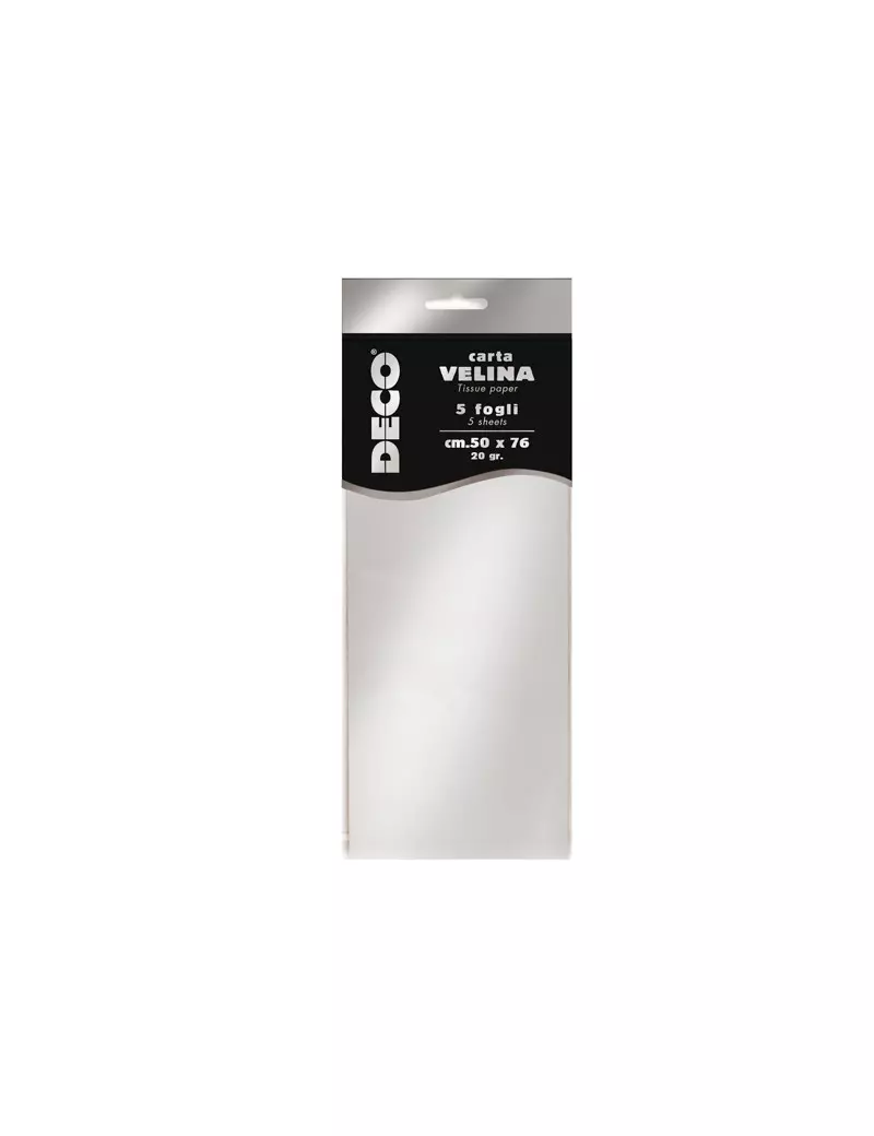 Carta Velina Metallizzata Deco CWR - 50x76 cm - 12455/2 (Argento Conf. 5) Carta Velina Metallizzata Deco CWR - 50x76 cm - 12455/2 (Argento Conf. 5)