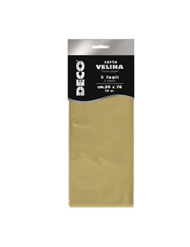 Carta Velina Metallizzata Deco CWR - 50x76 cm - 12455/1 (Oro Conf. 5)
