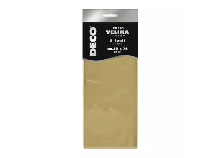 Carta Velina Metallizzata Deco CWR - 50x76 cm - 12455/1 (Oro Conf. 5)