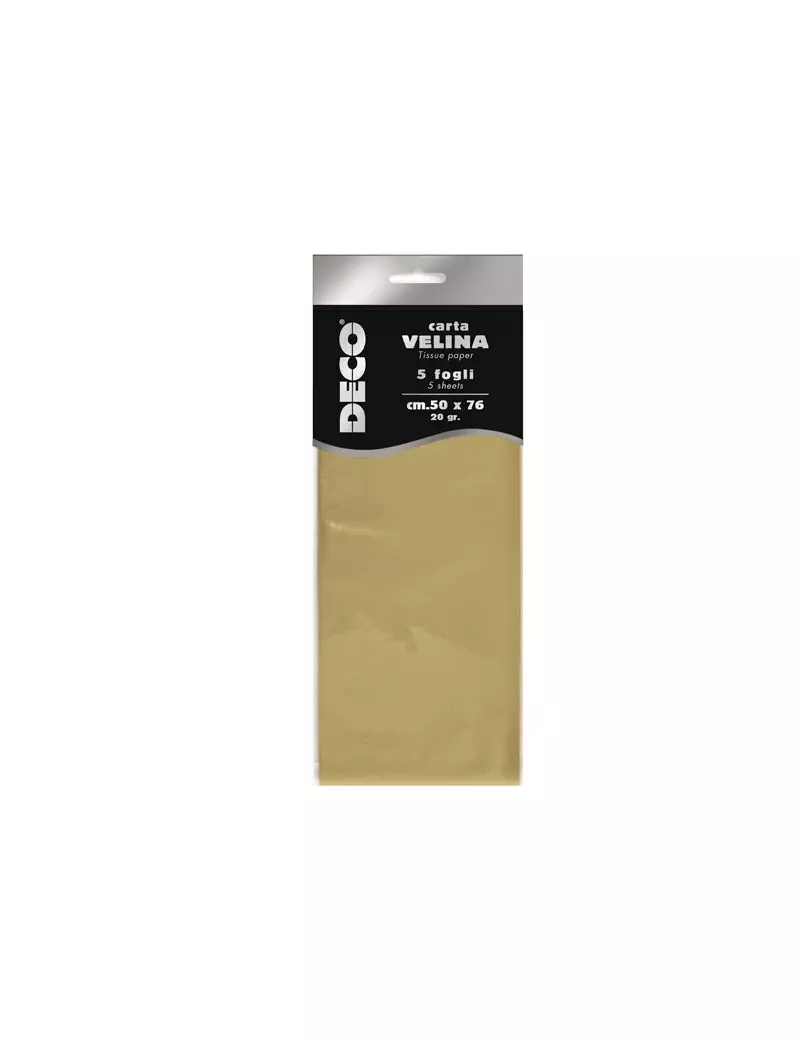 Carta Velina Metallizzata Deco CWR - 50x76 cm - 12455/1 (Oro Conf. 5)