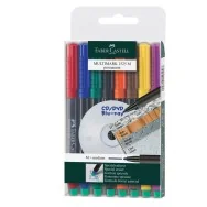 Marcatore Permanente Multimark Faber Castell - Punta Tonda - 1 mm - 152509 (Assortiti Conf. 8)