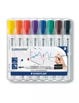 Marcatore Lumocolor Permanent 351 Staedtler - Punta Tonda - 2 mm - 351WP8 (Assortiti Conf. 8)