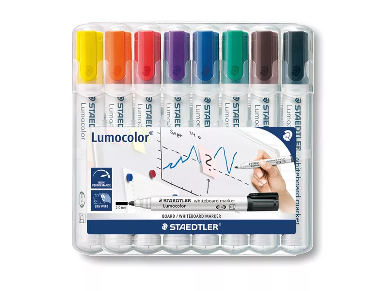 Marcatore Lumocolor Permanent 351 Staedtler - Punta Tonda - 2 mm - 351WP8 (Assortiti Conf. 8)