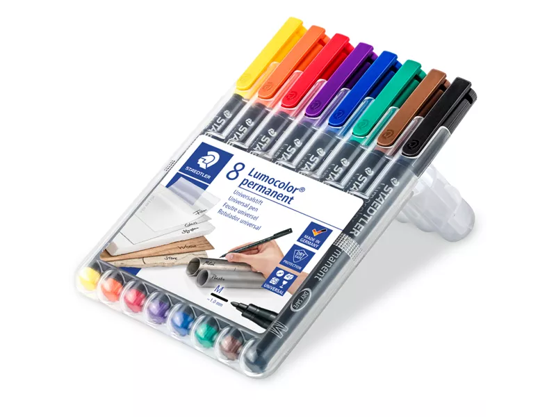 Penna con Punta Sintetica Lumocolor Permanent 317 M Staedtler - Punta Media - 1 mm - 317WP8 (Assortiti Conf. 8)