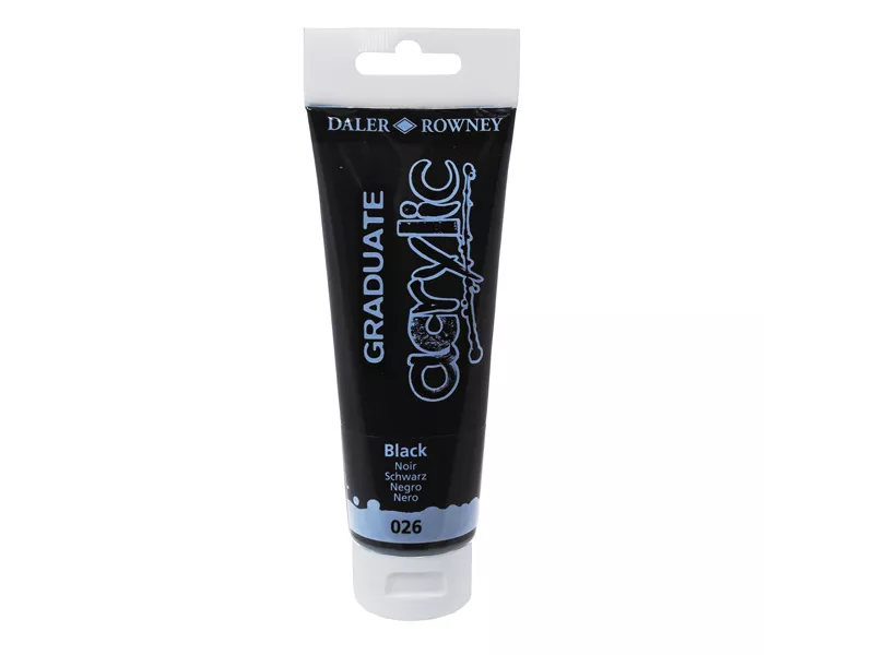 Colore Acrilico Fine Graduate Daler Rowney - 120 ml - D123120026 (Nero Conf. 3)