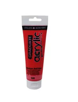 Colore Acrilico Fine Graduate Daler Rowney - 120 ml - D123120500 (Rosso Cadmio Imitazione Conf. 3)