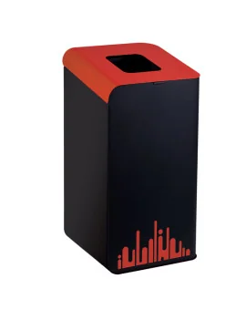 Gettacarte per Raccolta Differenziata Rubik Evo Medial International - 80 Litri - 789297 (Rosso)