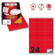 Etichette Adesive Markin - A4 - 70x36 mm - X210C500FRO (Rosso Fluo Conf. 100)