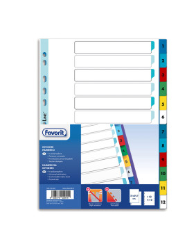 Separatori Numerici Favorit - A4 - 12 Tasti - 400132468 (Multicolor)