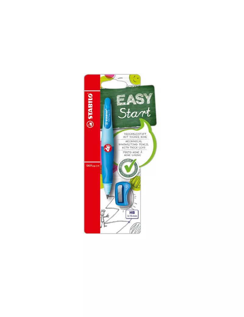Portamine Easyergo con Affilamine Stabilo - 3,15 mm - B-46873-5 (Azzurro) Portamine Easyergo con Affilamine Stabilo - 3,15 mm - B-46873-5 (Azzurro)