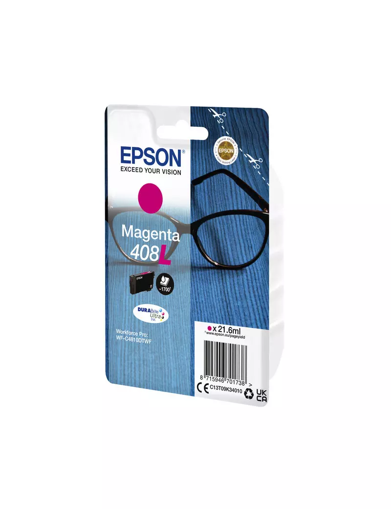 Cartuccia Originale Epson T09K340 408L (Magenta 21.6 ml) Cartuccia Originale Epson T09K340 408L (Magenta 21.6 ml)