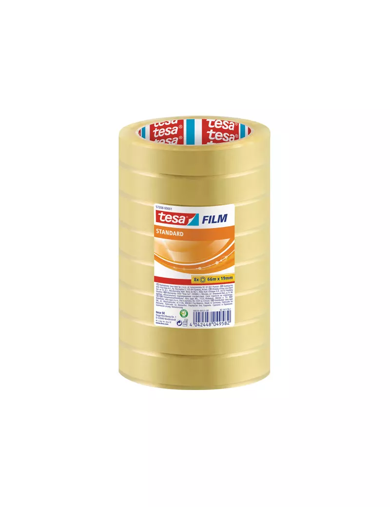 Nastro Adesivo Tesafilm Tesa - 19 mm x 66 m - 57208-00001-01 (Trasparente Conf. 8)