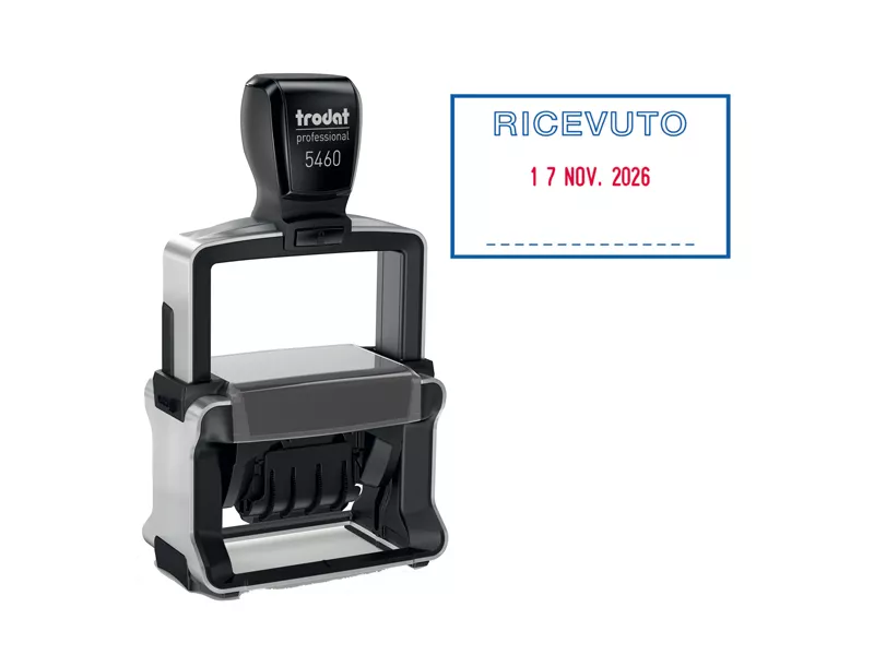 Timbro Autoinchiostrante Professional 4.0 5460/L1 Trodat - 56x33 mm - Datario + Ricevuto - 120416