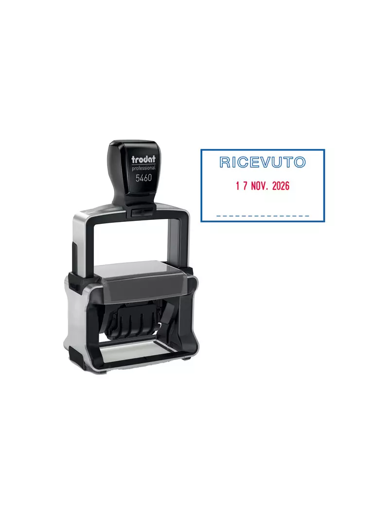Timbro Autoinchiostrante Professional 4.0 5460/L1 Trodat - 56x33 mm - Datario + Ricevuto - 120416 Timbro Autoinchiostrante Professional 4.0 5460/L1 Trodat - 56x33 mm - Datario + Ricevuto - 120416