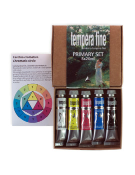 Tempera Fine Primary Set Maimeri - 20 ml - M2598049 (Colori Primari Conf. 5)