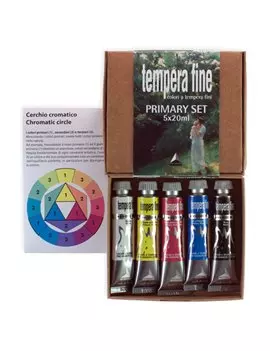 Tempera Fine Primary Set Maimeri - 20 ml - M2598049 (Colori Primari Conf. 5)