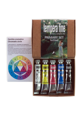 Tempera Fine Primary Set Maimeri - 20 ml - M2598049 (Colori Primari Conf. 5)