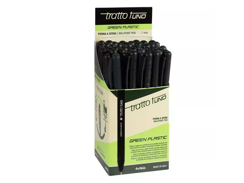 Penna a Sfera a Scatto Tratto Uno Green Fila - 1 mm - F838303 (Nero Conf. 50)