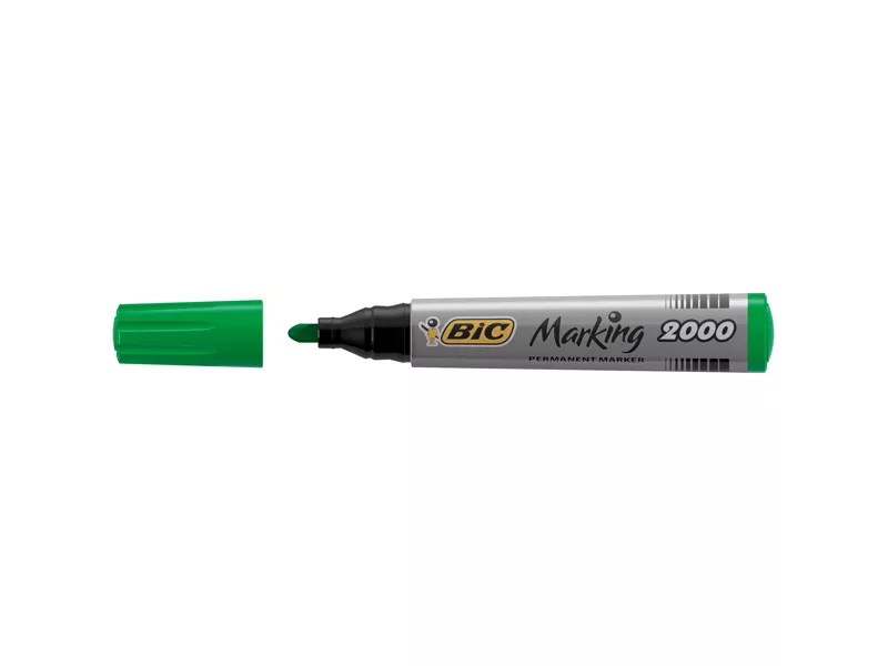 Marcatore Permanente 2000 Bic - Punta Tonda - 2,5 mm - 820912 (Verde Conf. 12)