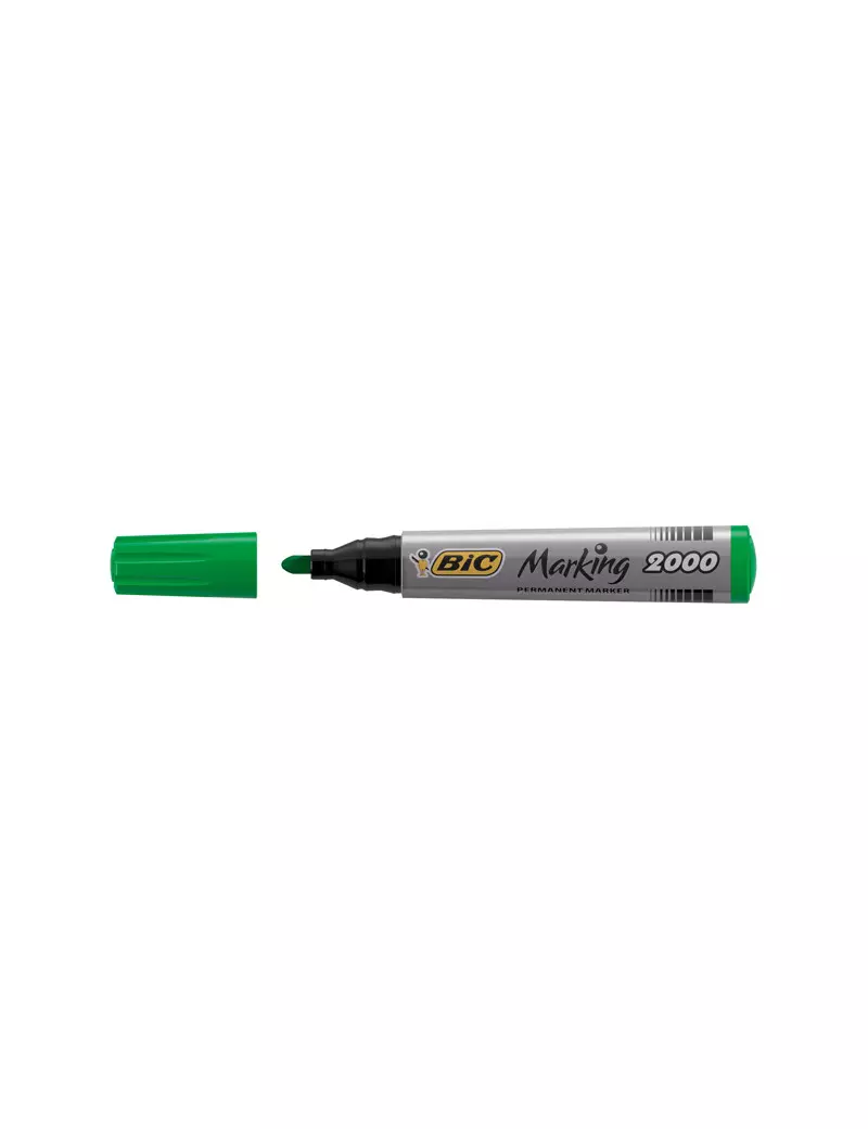 Marcatore Permanente 2000 Bic - Punta Tonda - 2,5 mm - 820912 (Verde Conf. 12)