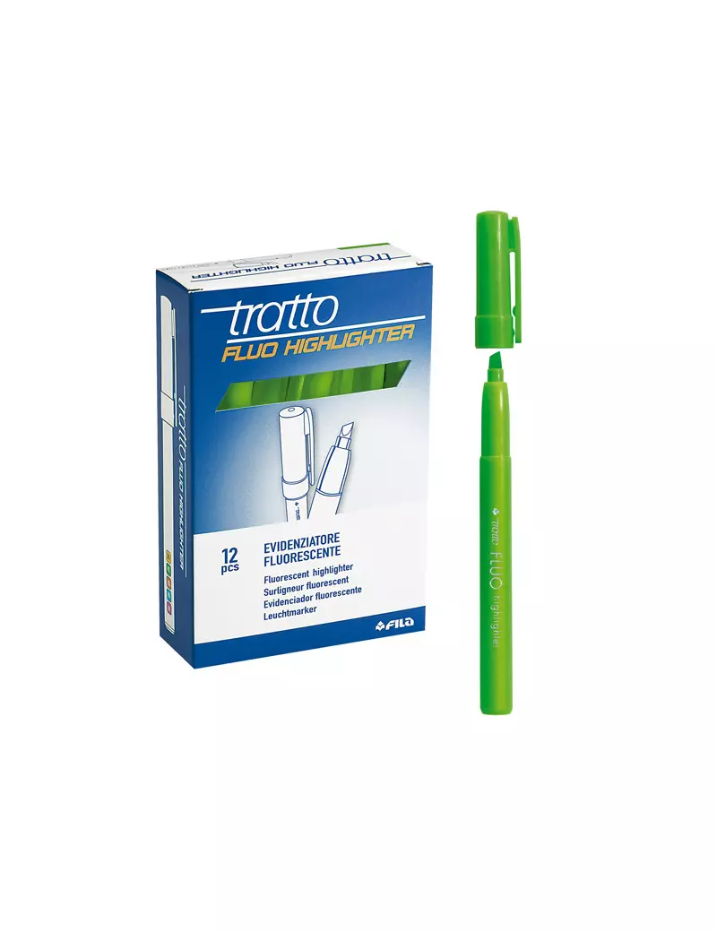 Evidenziatore Tratto Fluo Highlighter Fila - 1-5 mm - 733002 (Verde Conf. 12) Evidenziatore Tratto Fluo Highlighter Fila - 1-5 mm - 733002 (Verde Conf. 12)
