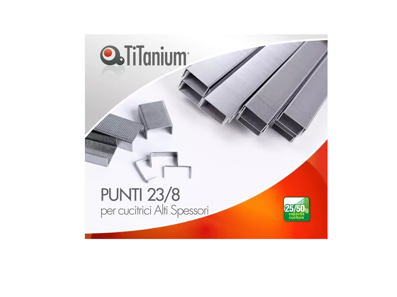 Punti Metallici per Cucitrice Titanium - 23/8 - 23/8TI (Conf. 10000)