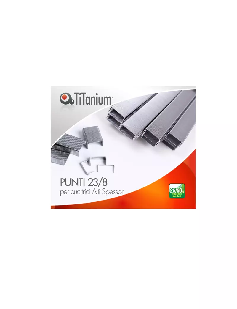 Punti Metallici per Cucitrice Titanium - 23/8 - 23/8TI (Conf. 10000)