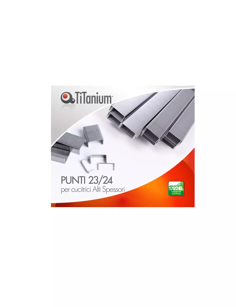 Punti Metallici per Cucitrice Titanium - 23/24 - 23/24TI (Conf. 10000)