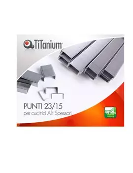 Punti Metallici per Cucitrice ad Alti Spessori Titanium - 23/15 - 23/15TI (Conf. 10000)