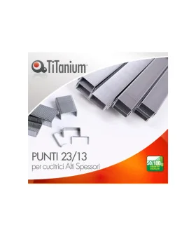 Punti Metallici per Cucitrice ad Alti Spessori Titanium - 23/13 - 23/13TI (Conf. 10000)