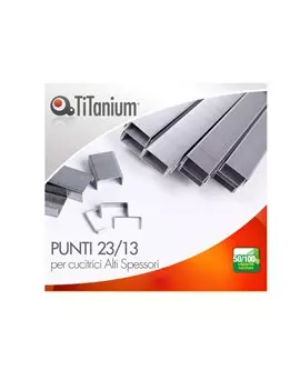 Punti Metallici per Cucitrice ad Alti Spessori Titanium - 23/13 - 23/13TI (Conf. 10000)