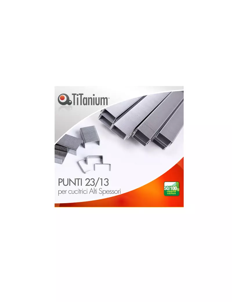 Punti Metallici per Cucitrice ad Alti Spessori Titanium - 23/13 - 23/13TI (Conf. 10000)