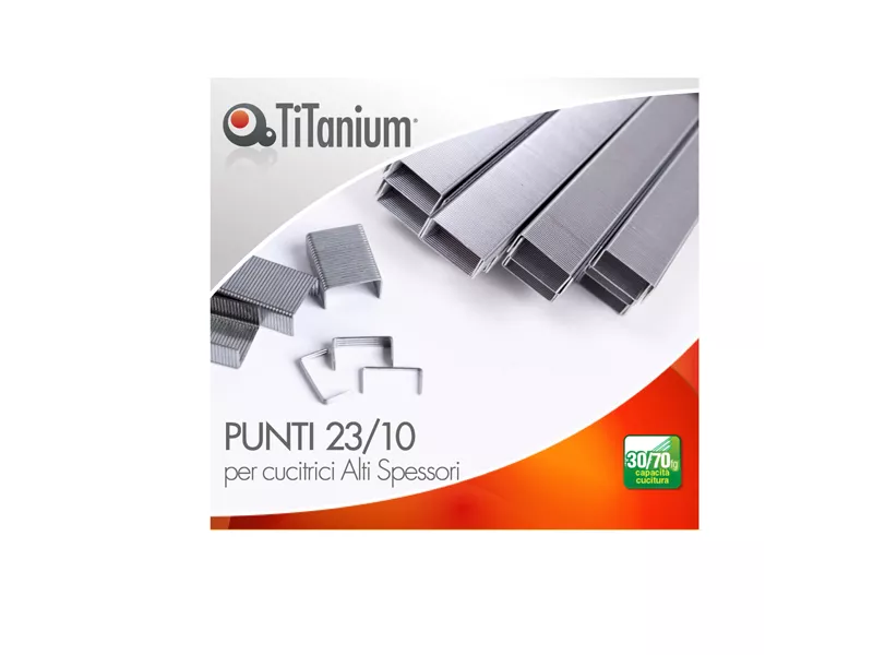 Punti Metallici per Cucitrice ad Alti Spessori Titanium - 23/10 - 23/10TI (Conf. 20000)