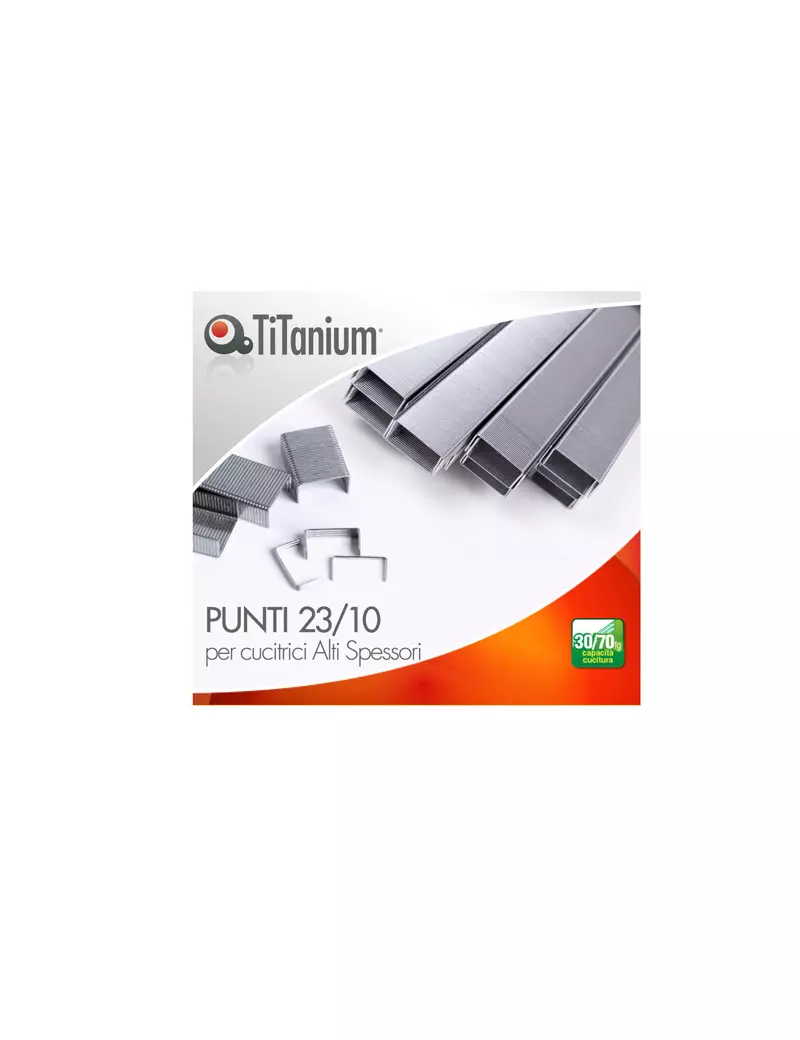 Punti Metallici per Cucitrice ad Alti Spessori Titanium - 23/10 - 23/10TI (Conf. 20000)