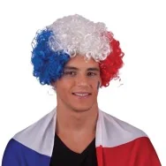 Parrucca Riccia (Bianco Rosso e Azzurro)