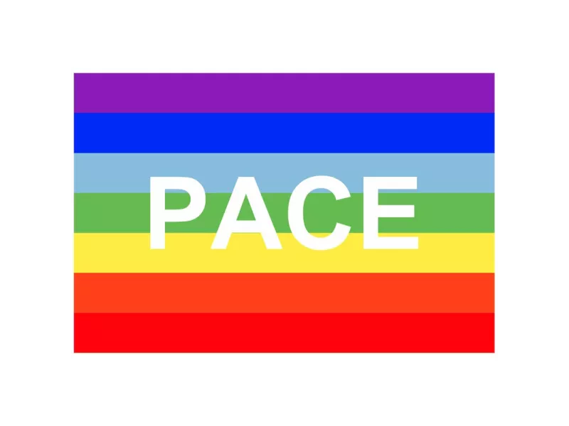 Bandiera Pace con Scritta - 150x90 cm