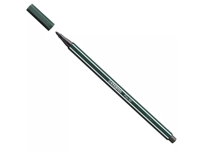 Pennarello Pen 68 Stabilo - 1 mm - 68/63 (Verde Terra Conf. 10)