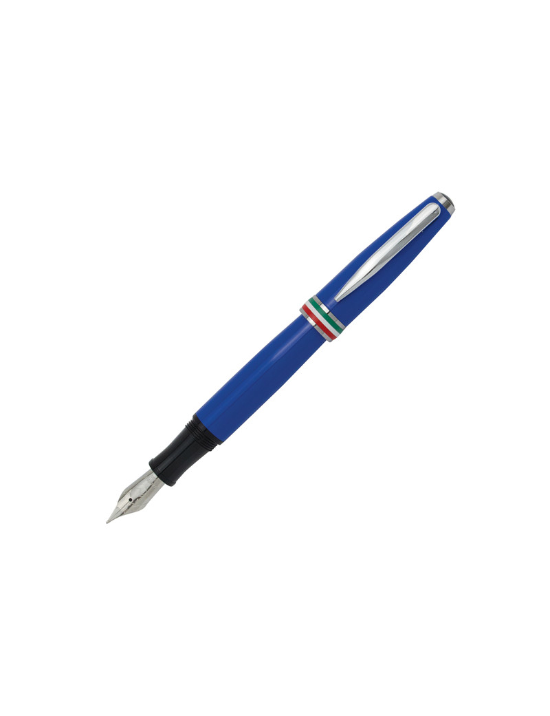 Penna Stilografica Aldo Domani Monteverde - Punta Media - Fusto Azzurro Italia - J059733 (Blu)