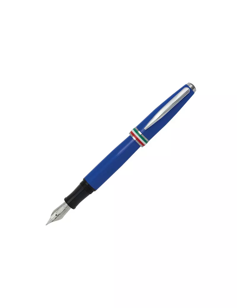 Penna Stilografica Aldo Domani Monteverde - Punta Media - Fusto Azzurro Italia - J059733 (Blu)