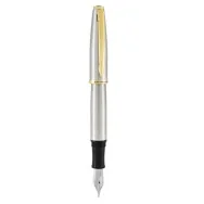 Penna Stilografica Aldo Domani Monteverde - Punta Media - Fusto Argento - J059673 (Blu)